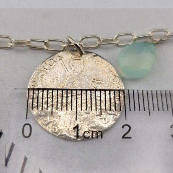 Stunning Riviera Labradorite Stella & Dot Multi Strand Greek Coin Necklace - Picture 8 of 8